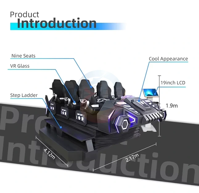 9 seats VR dark spaceship